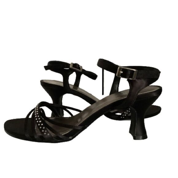CALL IT SPRING BLACK‎ KITTEN HEEL ANKLE STRAP SANDALS NWOT SIZE 38 - Picture 3 of 11